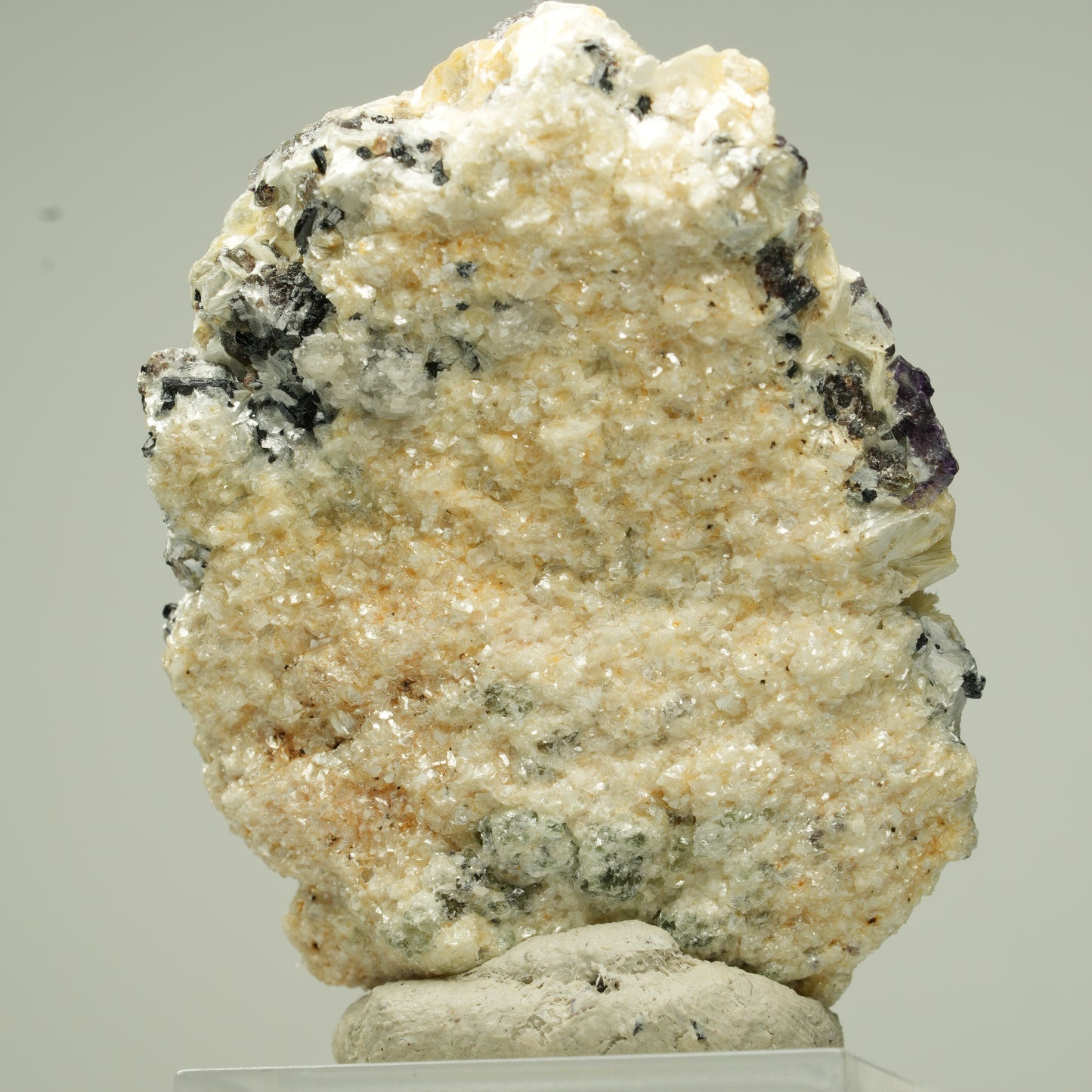 Bunte Phantom Fluorit Würfel, Schörl Turmalin, Muskovit Erongo, Namibia 48*37*23mm #13837