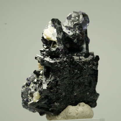 Bunte Phantom Fluorit, Schörl Turmalin, Hyalit, Muskovit Erongo, Namibia 45*35*34mm #13838