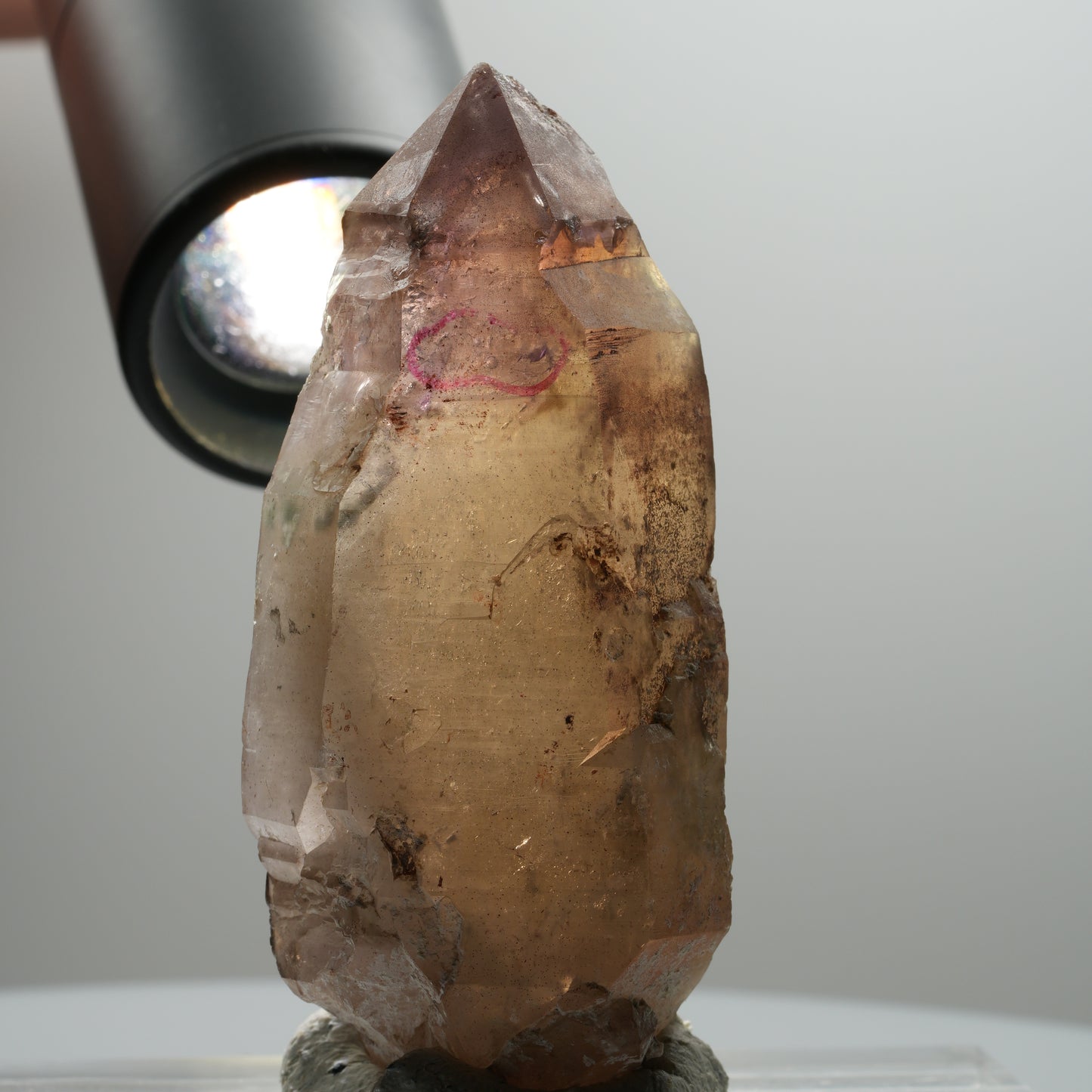 Enhydro Skelett Phantom Amethyst Spitze, 1x Blase Brandberg, Namibia 75*31*30mm #13901