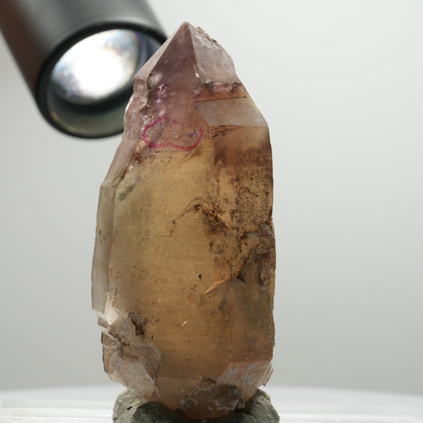 Enhydro Skelett Phantom Amethyst Spitze, 1x Blase Brandberg, Namibia 75*31*30mm #13901