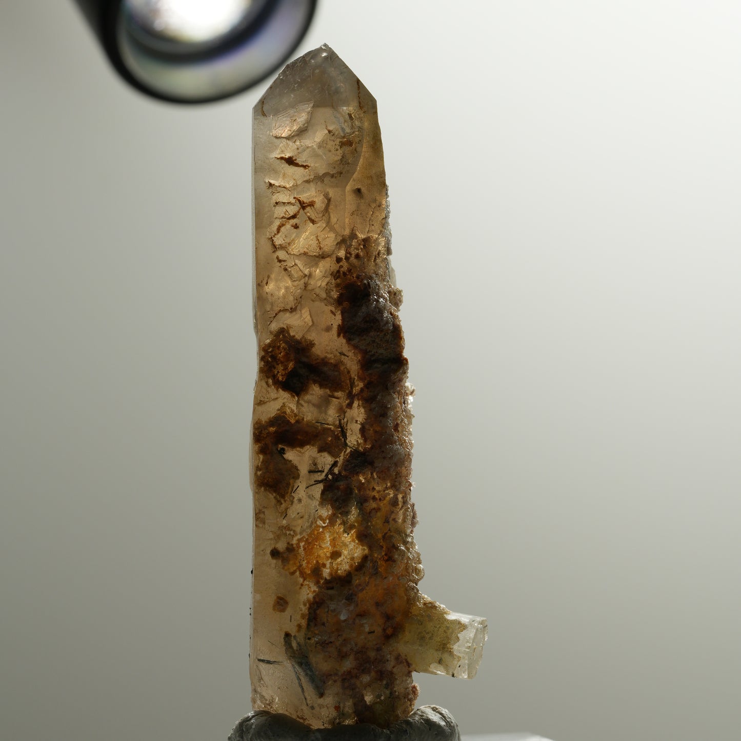 Phantom Rauchquarz, Goshenit (Beryl), Hyalit, Schörl Turmalin Erongo, Namibia 79*26*25mm #13904
