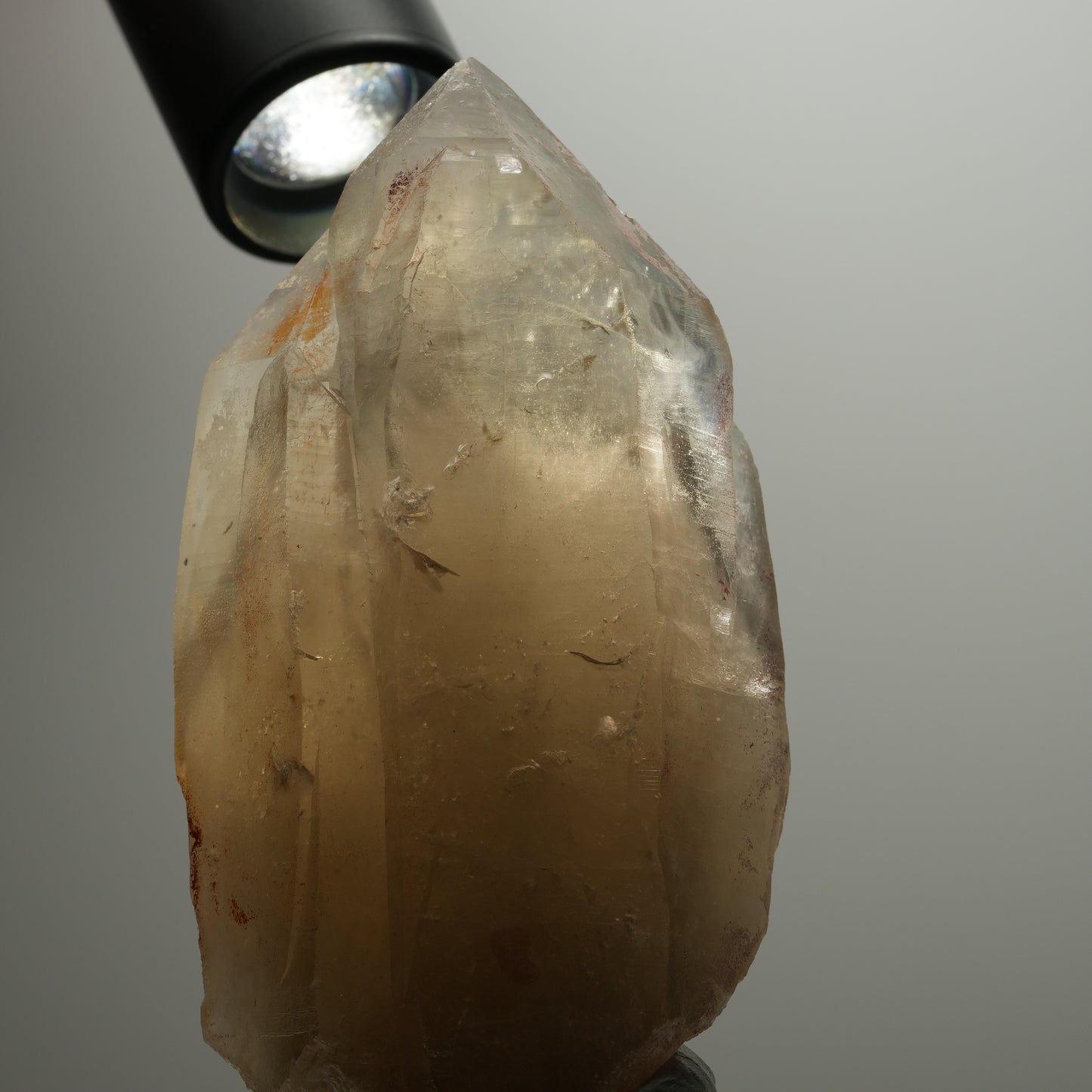 XL Skelett Rauchquarz Kristall Spitze mit Hyalit Opal Erongo, Namibia 112*58*41mm #13907