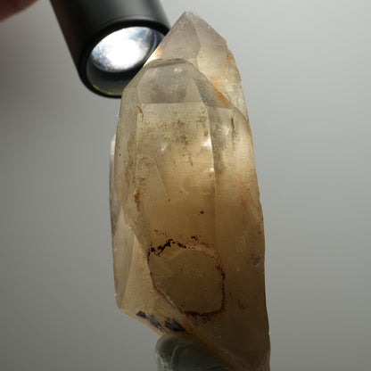 XL Skelett Rauchquarz Kristall Spitze mit Hyalit Opal Erongo, Namibia 112*58*41mm #13907