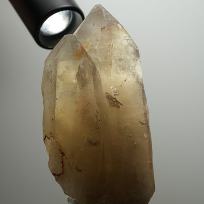 XL Skelett Rauchquarz Kristall Spitze mit Hyalit Opal Erongo, Namibia 112*58*41mm #13907