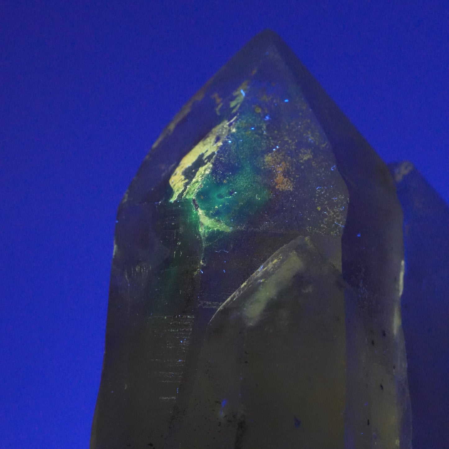 XL Skelett Rauchquarz Kristall Spitze mit Hyalit Opal Erongo, Namibia 112*58*41mm #13907
