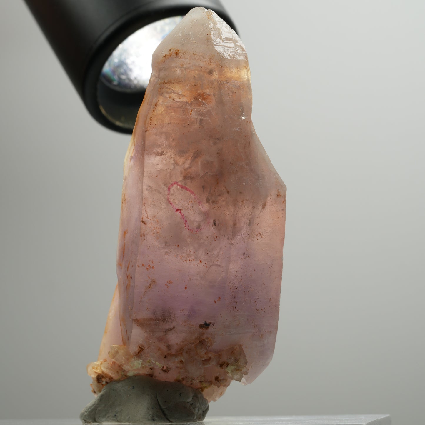 Enhydro Skelett Phantom Amethyst Spitze, 1x Blase Brandberg, Namibia 74*32*25mm #13916