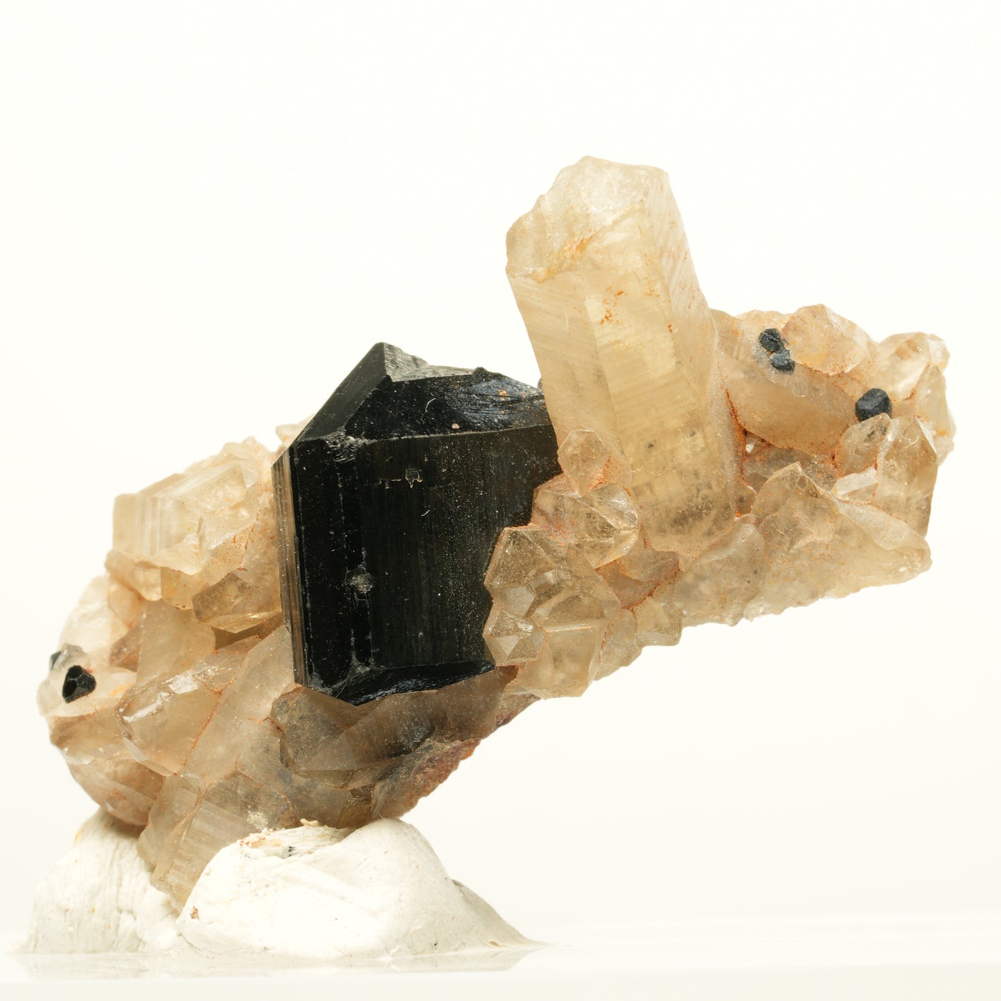 Symmetrische Schörl Turmalin, Rauchquarz Stufe Erongo, Namibia 50*27*27mm #13926