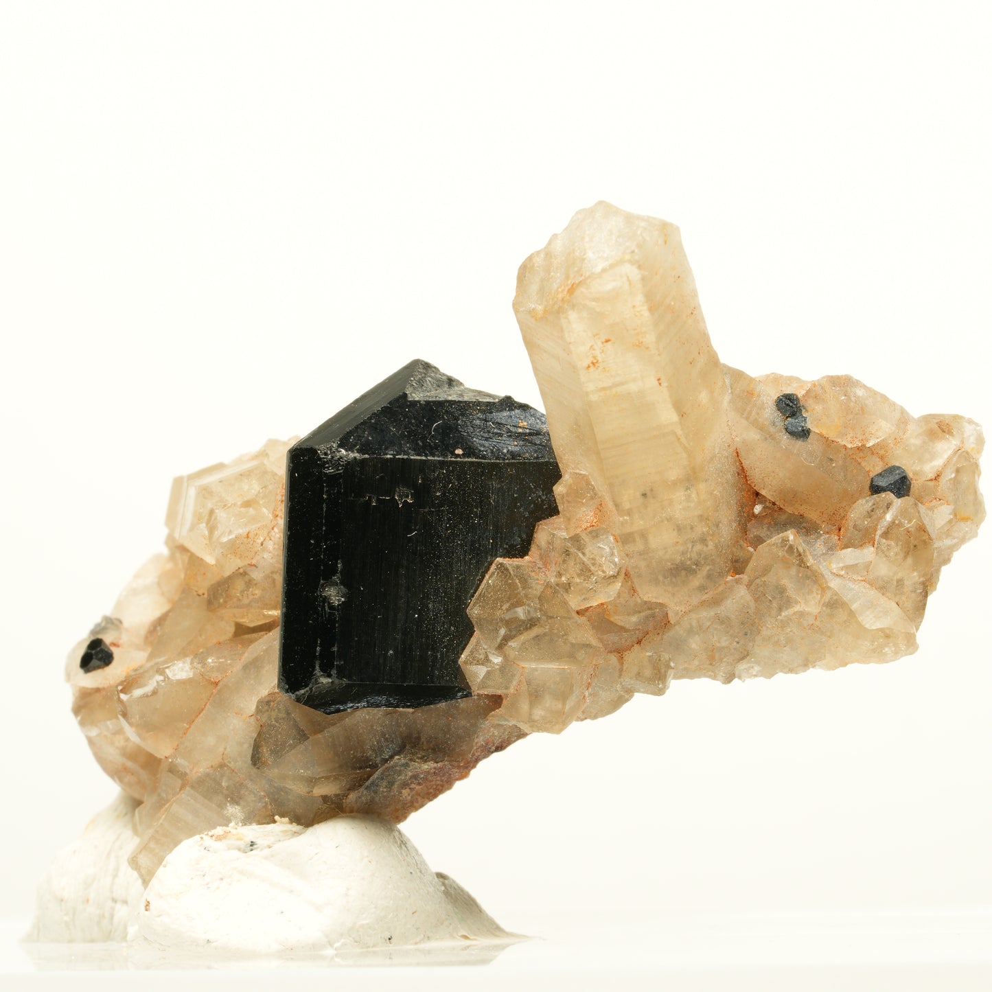 Symmetrische Schörl Turmalin, Rauchquarz Stufe Erongo, Namibia 50*27*27mm #13926