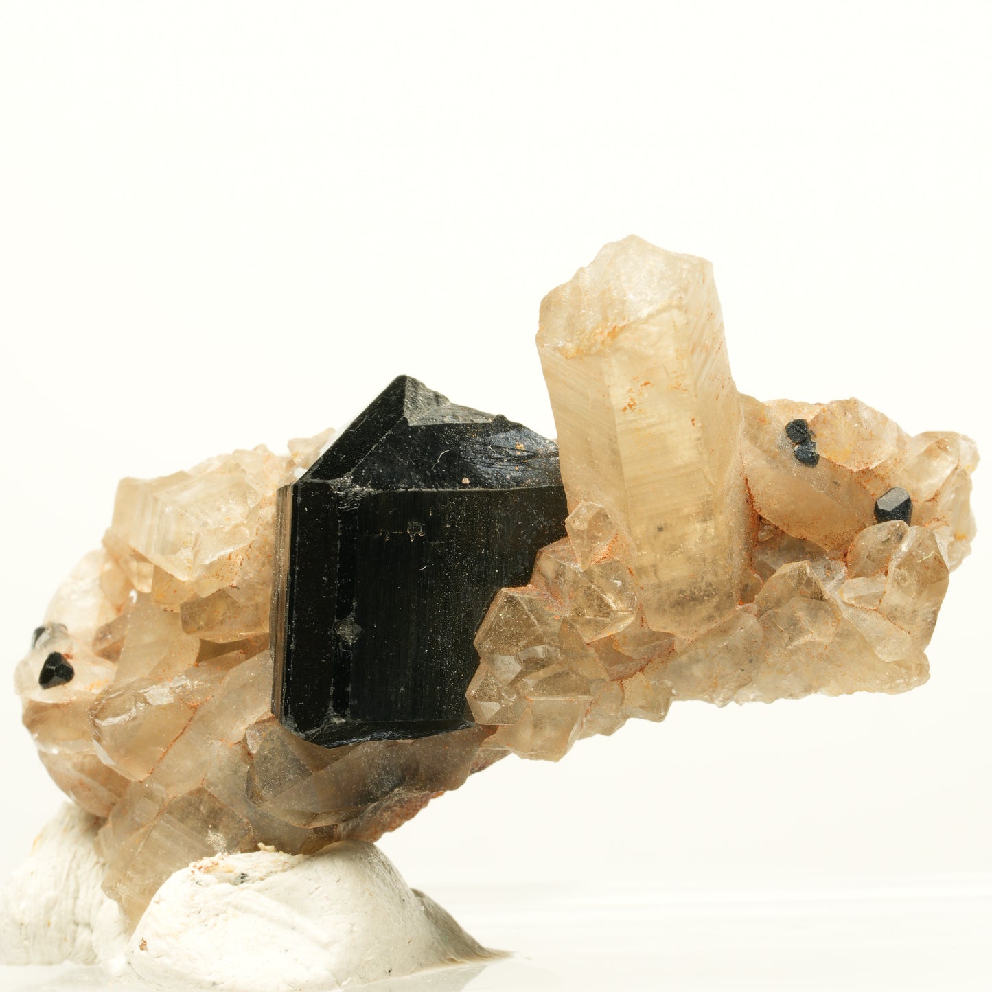 Symmetrische Schörl Turmalin, Rauchquarz Stufe Erongo, Namibia 50*27*27mm #13926