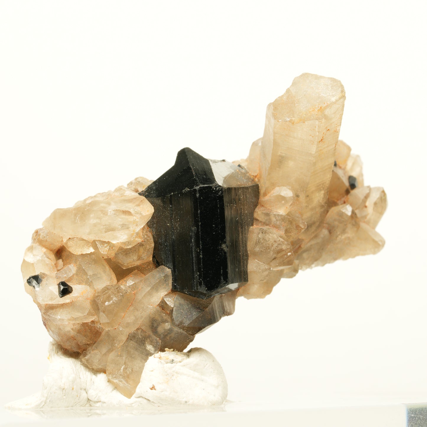 Symmetrische Schörl Turmalin, Rauchquarz Stufe Erongo, Namibia 50*27*27mm #13926