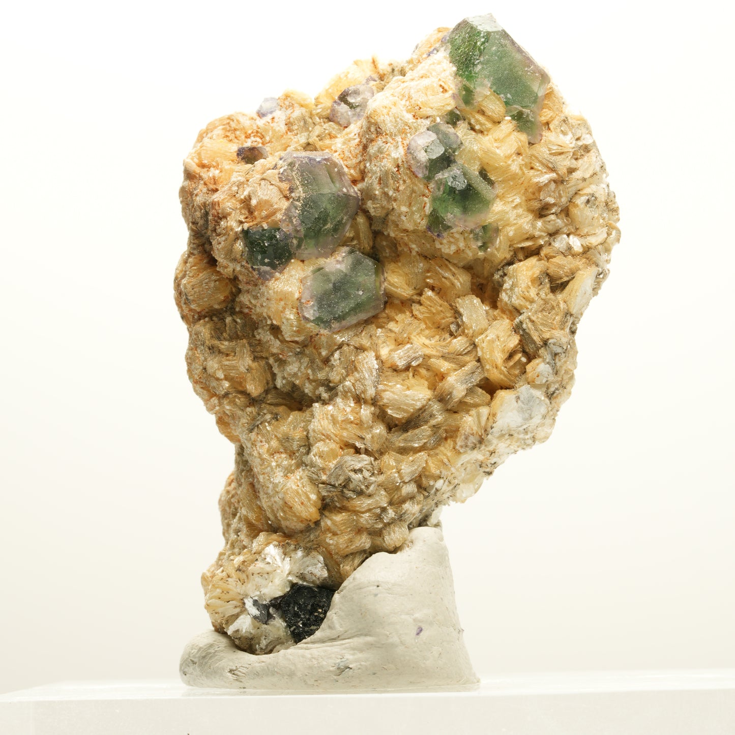 Phantom Fluorit hexagonal, Schörl Turmalin, Muskovit Erongo, Namibia 67*44*26mm #13928