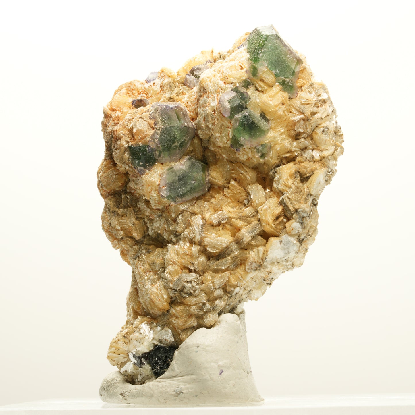 Phantom Fluorit hexagonal, Schörl Turmalin, Muskovit Erongo, Namibia 67*44*26mm #13928