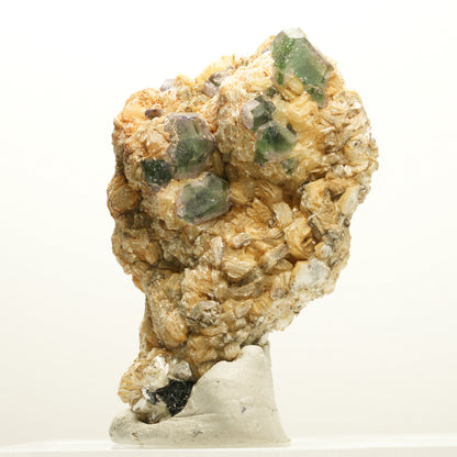 Phantom Fluorit hexagonal, Schörl Turmalin, Muskovit Erongo, Namibia 67*44*26mm #13928