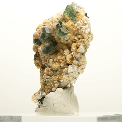 Phantom Fluorit hexagonal, Schörl Turmalin, Muskovit Erongo, Namibia 67*44*26mm #13928