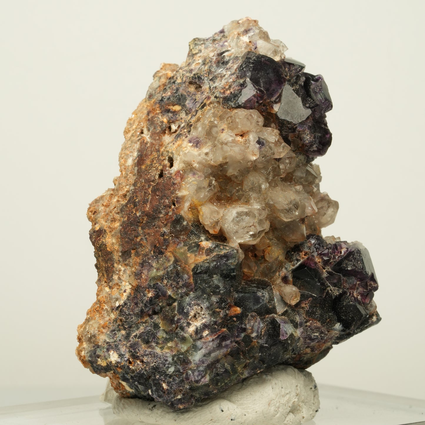Seltene Phantom Fluorit Würfel, Quarz Stufe Erongo, Namibia 57*46*41mm #13930