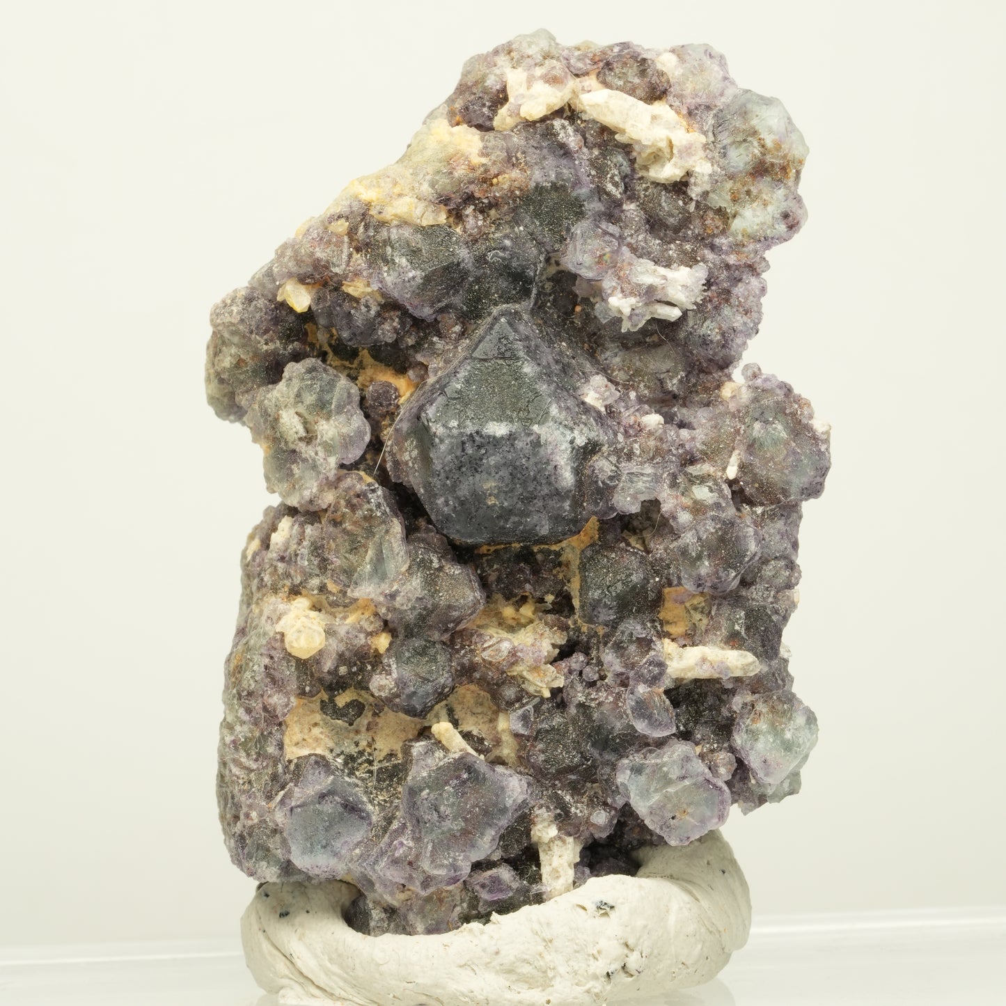 Phantom Fluorit hexagonal, Muskovit Stufe Erongo, Namibia 65*47*14mm #13931