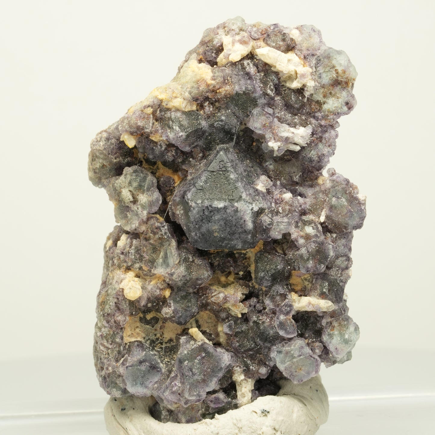 Phantom Fluorit hexagonal, Muskovit Stufe Erongo, Namibia 65*47*14mm #13931
