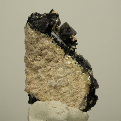 Bunte Phantom Fluorit, Schörl Turmalin, Muskovit, Rauchquarz Erongo, Namibia 68*46*31mm #13932