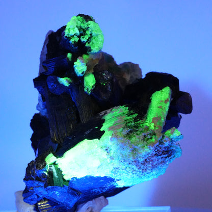 Phantom Fluorit, Schörl Turmalin, Hyalit, Rauchquarz Erongo, Namibia 83*65*56mm #13954
