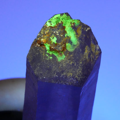 Skelett Rauchquarz mit Hyalit Opal, Schörl Turmalin Erongo, Namibia 116*40*33mm #13956
