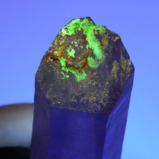 Skelett Rauchquarz mit Hyalit Opal, Schörl Turmalin Erongo, Namibia 116*40*33mm #13956
