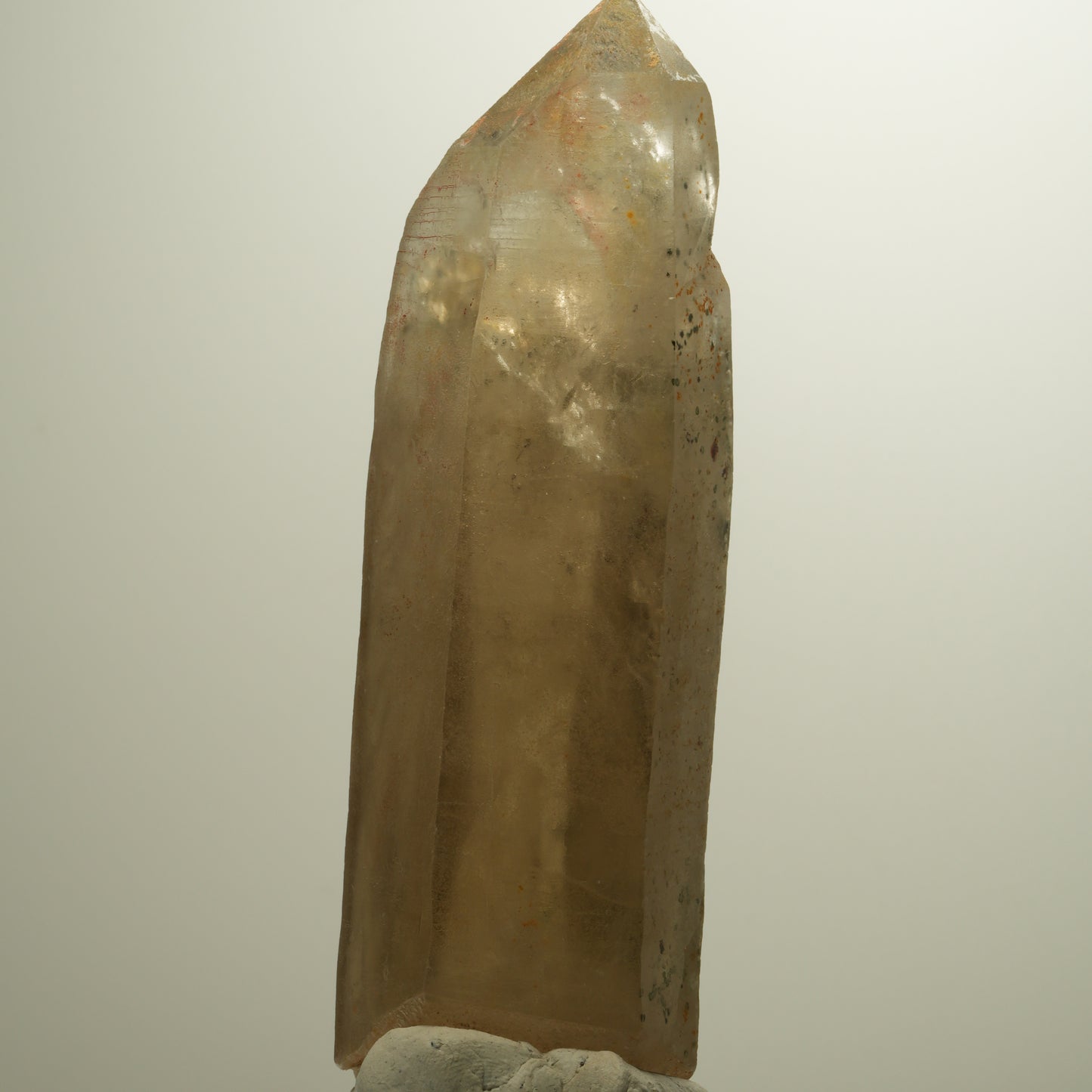 Skelett Rauchquarz mit Hyalit Opal, Schörl Turmalin Erongo, Namibia 116*40*33mm #13956