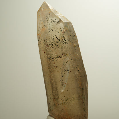 Skelett Rauchquarz mit Hyalit Opal, Schörl Turmalin Erongo, Namibia 116*40*33mm #13956