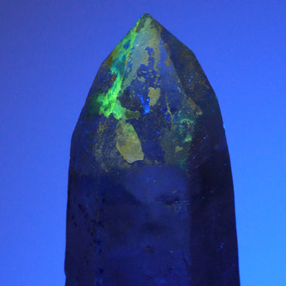 Skelett Rauchquarz mit Hyalit Opal, Schörl Turmalin Erongo, Namibia 116*40*33mm #13956