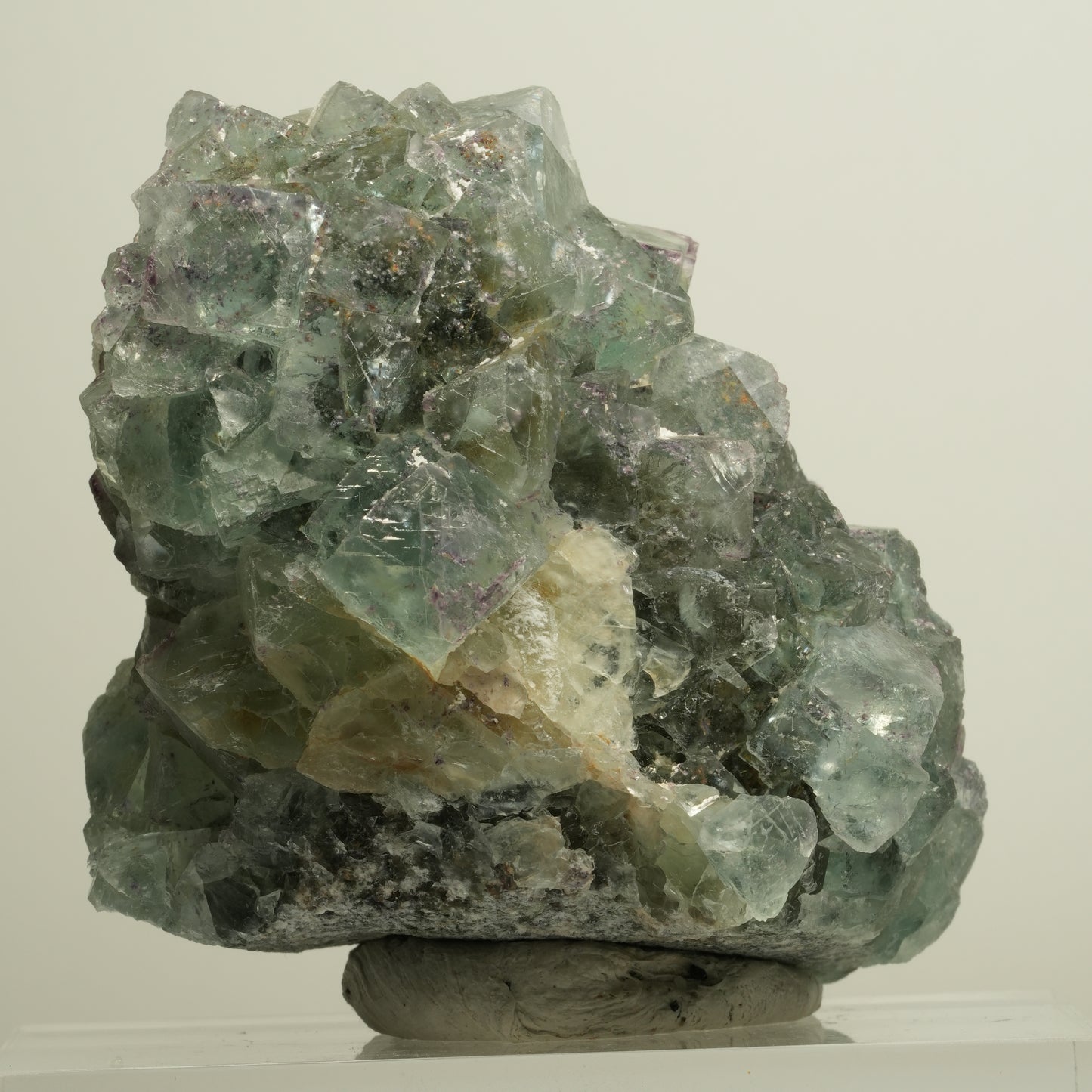 Seltene Phantom Fluorit Würfel Stufe, grün lila Okorusu, Namibia 65*65*58mm #13958