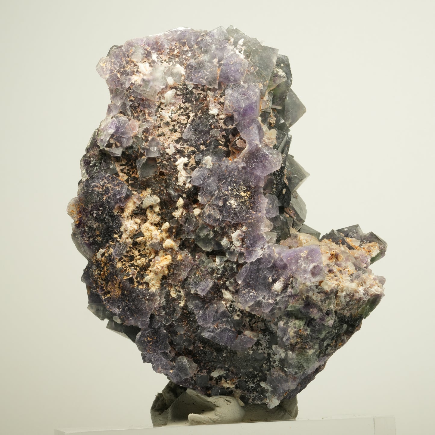 Große  Phantom Fluorit Würfel, Quarz Stufe Okorusu, Namibia 97*76*65mm #13961