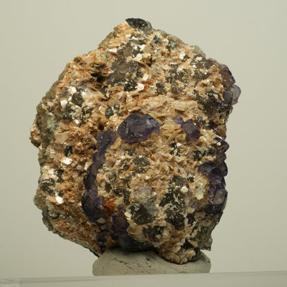 Phantom Fluorit Würfel, Schörl Turmalin, Muskovit, Orthoklas Erongo, Namibia 69*53*35mm #13965
