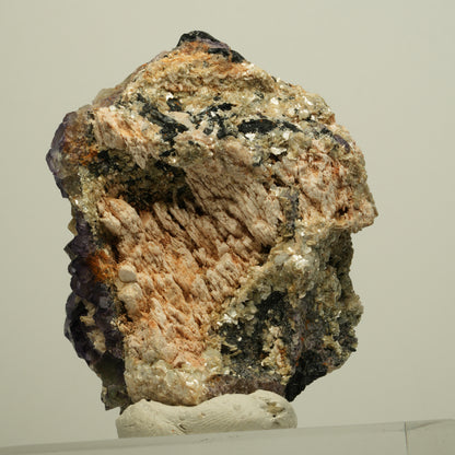 Phantom Fluorit Würfel, Schörl Turmalin, Muskovit, Orthoklas Erongo, Namibia 69*53*35mm #13965