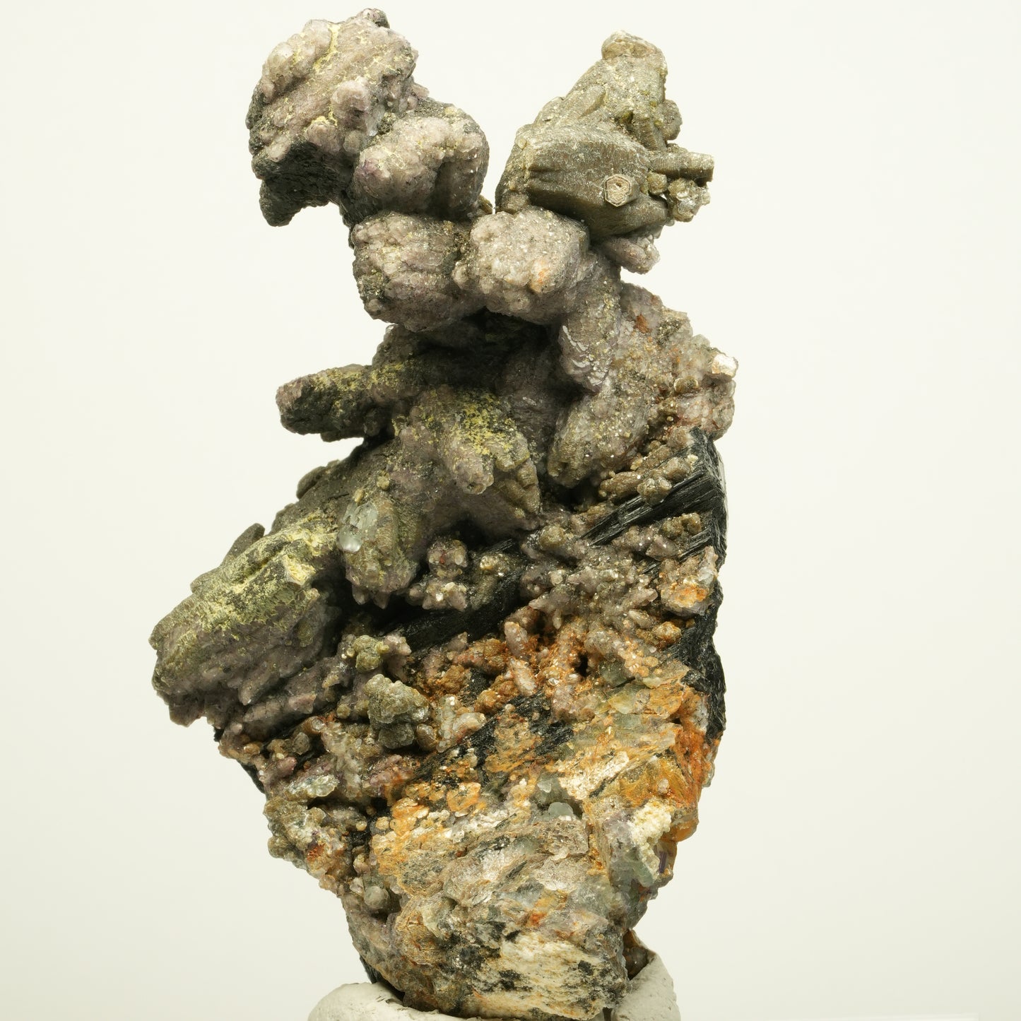 Ausgeprägte Muskovit Kristalle auf Schörl Turmalin, Orthoklas Erongo, Namibia 93*55*51mm #13966