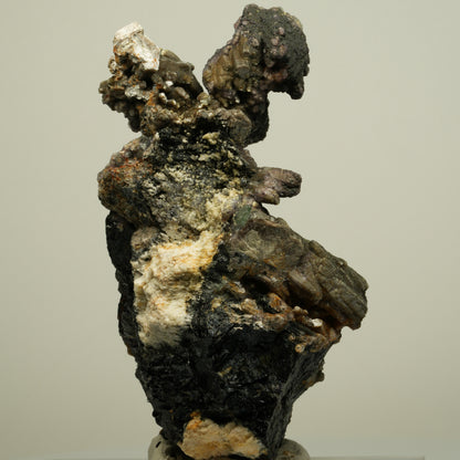 Ausgeprägte Muskovit Kristalle auf Schörl Turmalin, Orthoklas Erongo, Namibia 93*55*51mm #13966
