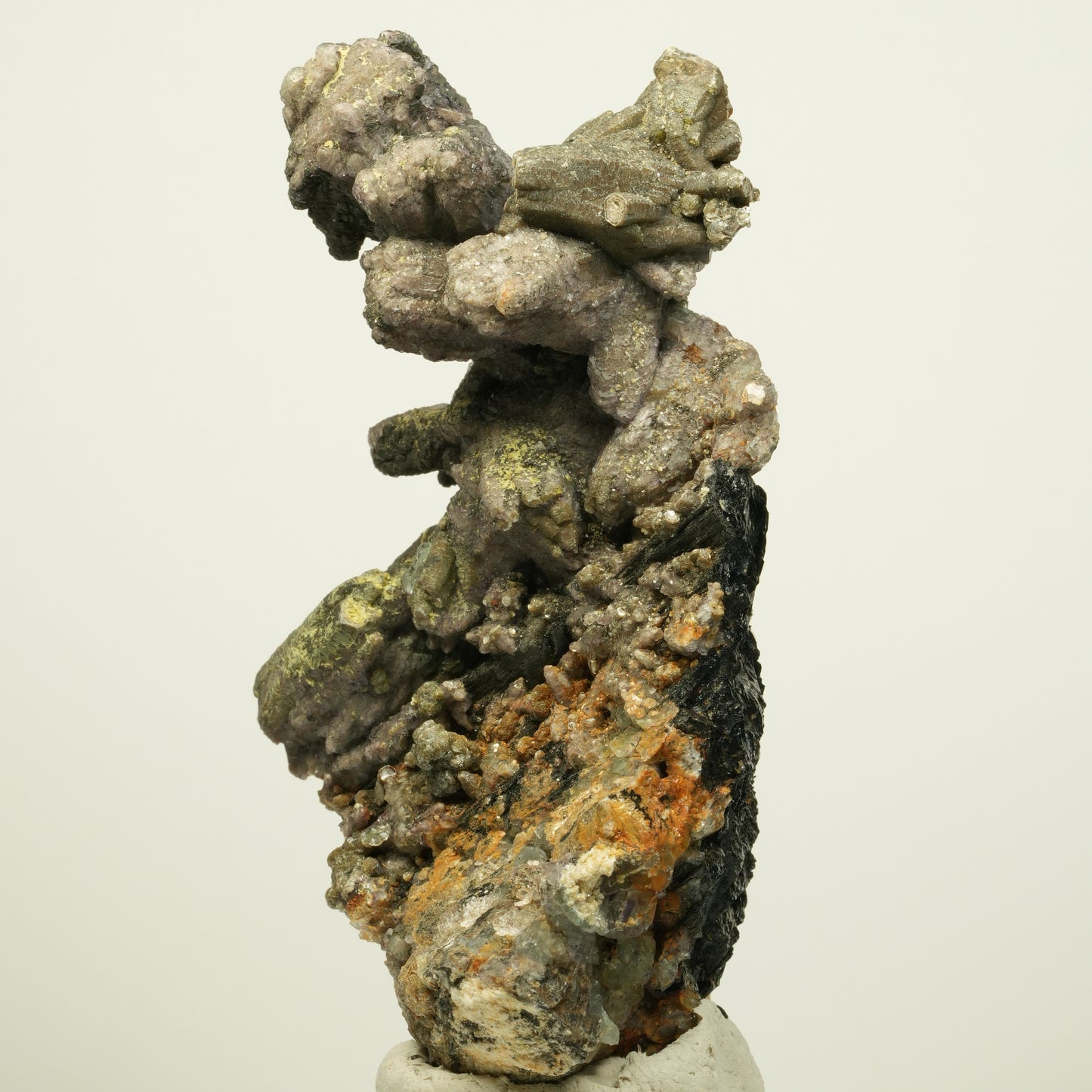 Ausgeprägte Muskovit Kristalle auf Schörl Turmalin, Orthoklas Erongo, Namibia 93*55*51mm #13966