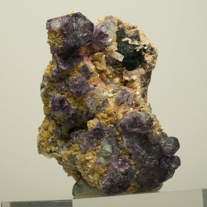 Phantom Fluorit, Schörl Turmalin, Hyalit, Rauchquarz, Muskovit Erongo, Namibia 78*52*52mm #13967