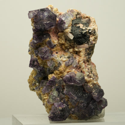 Phantom Fluorit, Schörl Turmalin, Hyalit, Rauchquarz, Muskovit Erongo, Namibia 78*52*52mm #13967