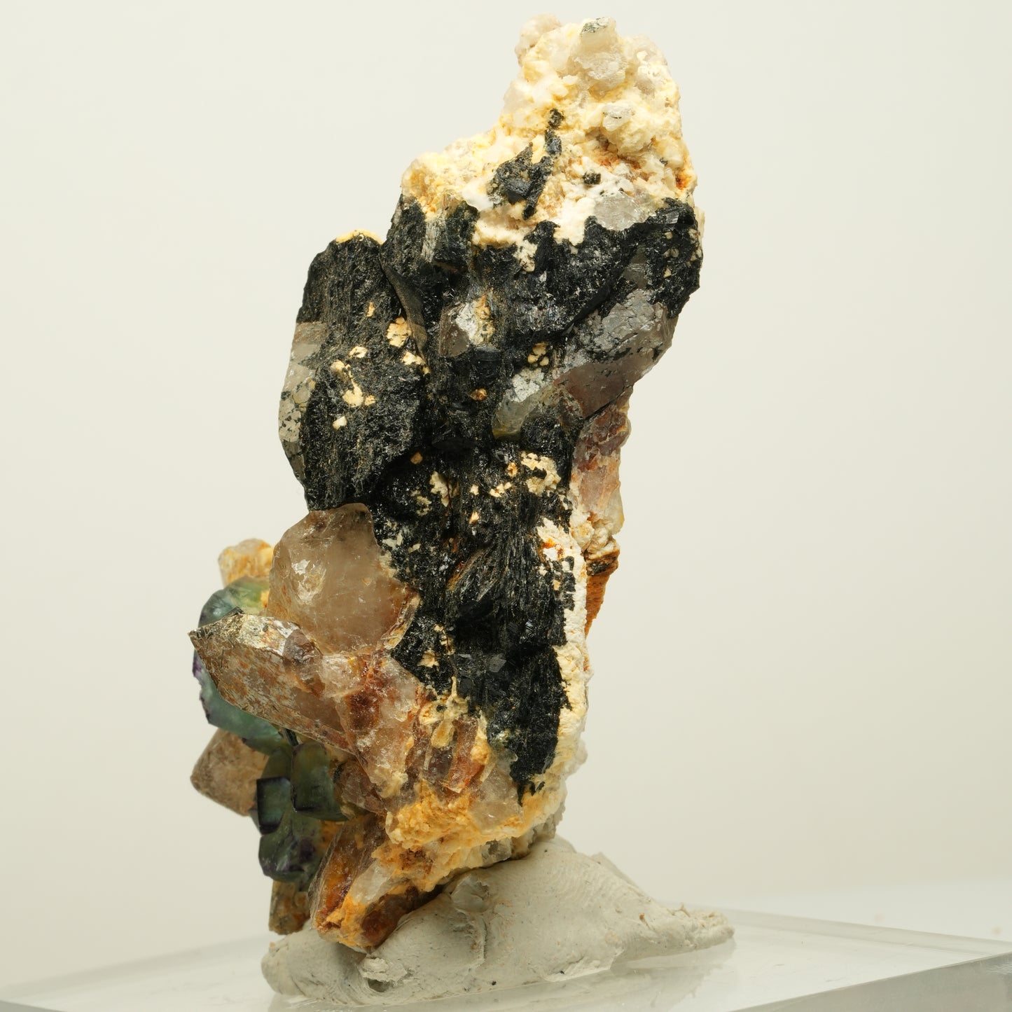 Seltene Phantom Fluorit, Orthoklas, Rauchquarz Stufe Erongo, Namibia 73*41*36mm #13968