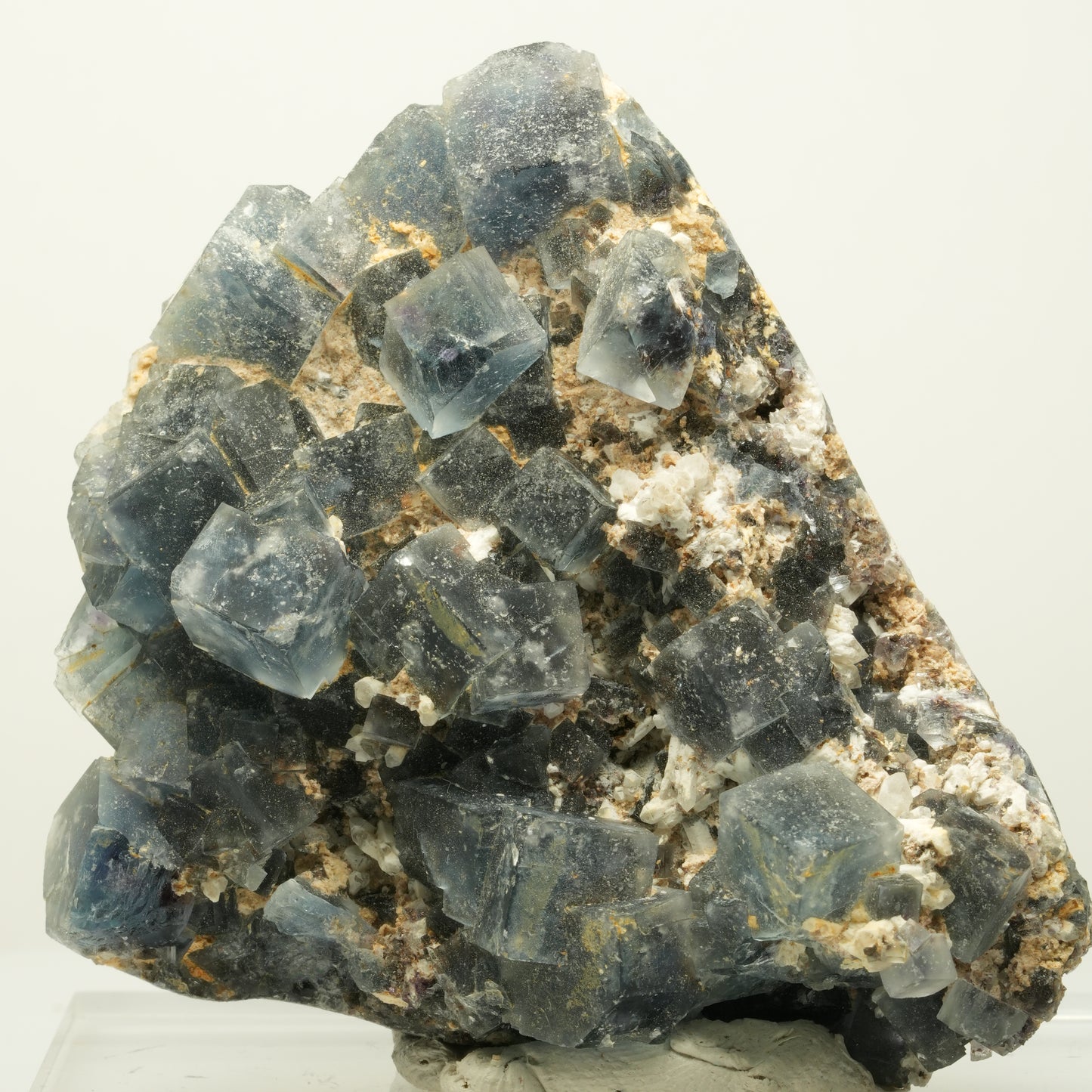 Seltene klare Phantom Fluorit Würfel, Quarz Stufe Okorusu, Namibia 72*66*25mm #13969