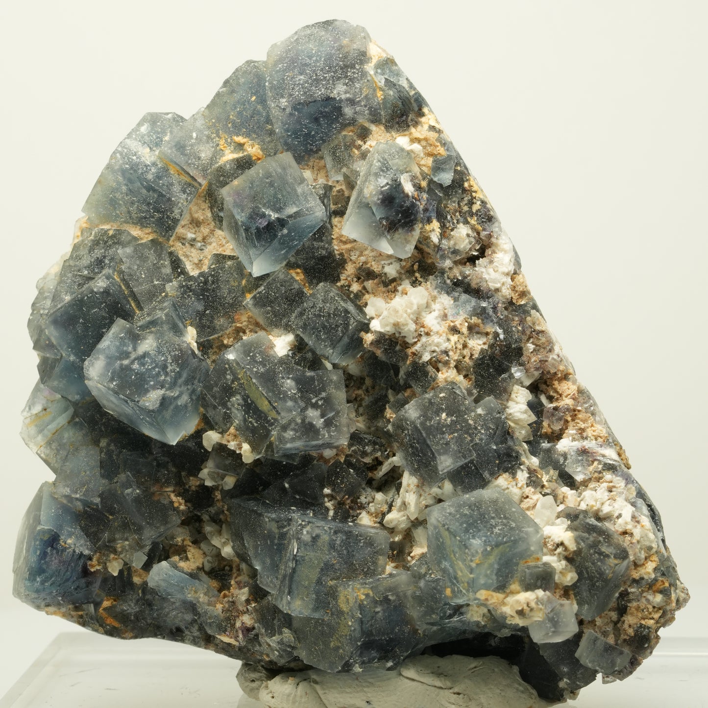 Seltene klare Phantom Fluorit Würfel, Quarz Stufe Okorusu, Namibia 72*66*25mm #13969