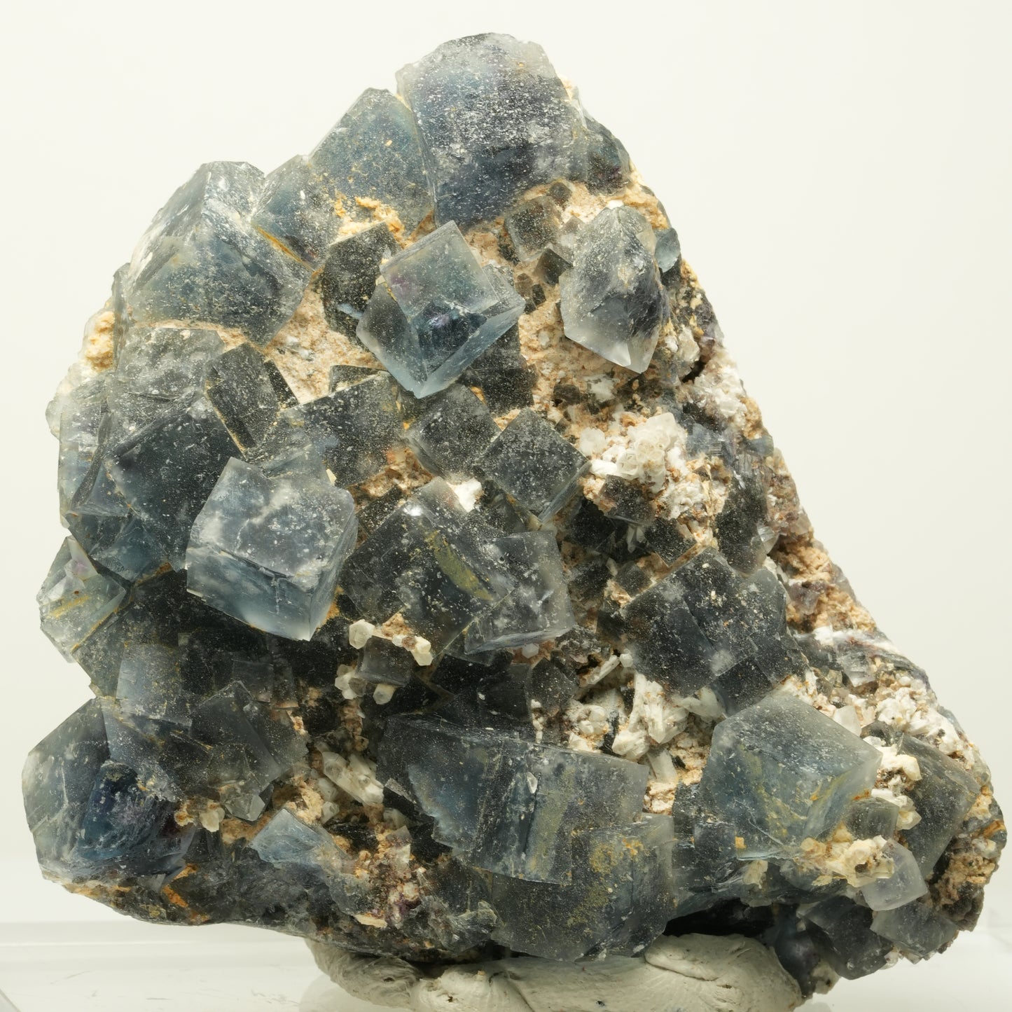 Seltene klare Phantom Fluorit Würfel, Quarz Stufe Okorusu, Namibia 72*66*25mm #13969