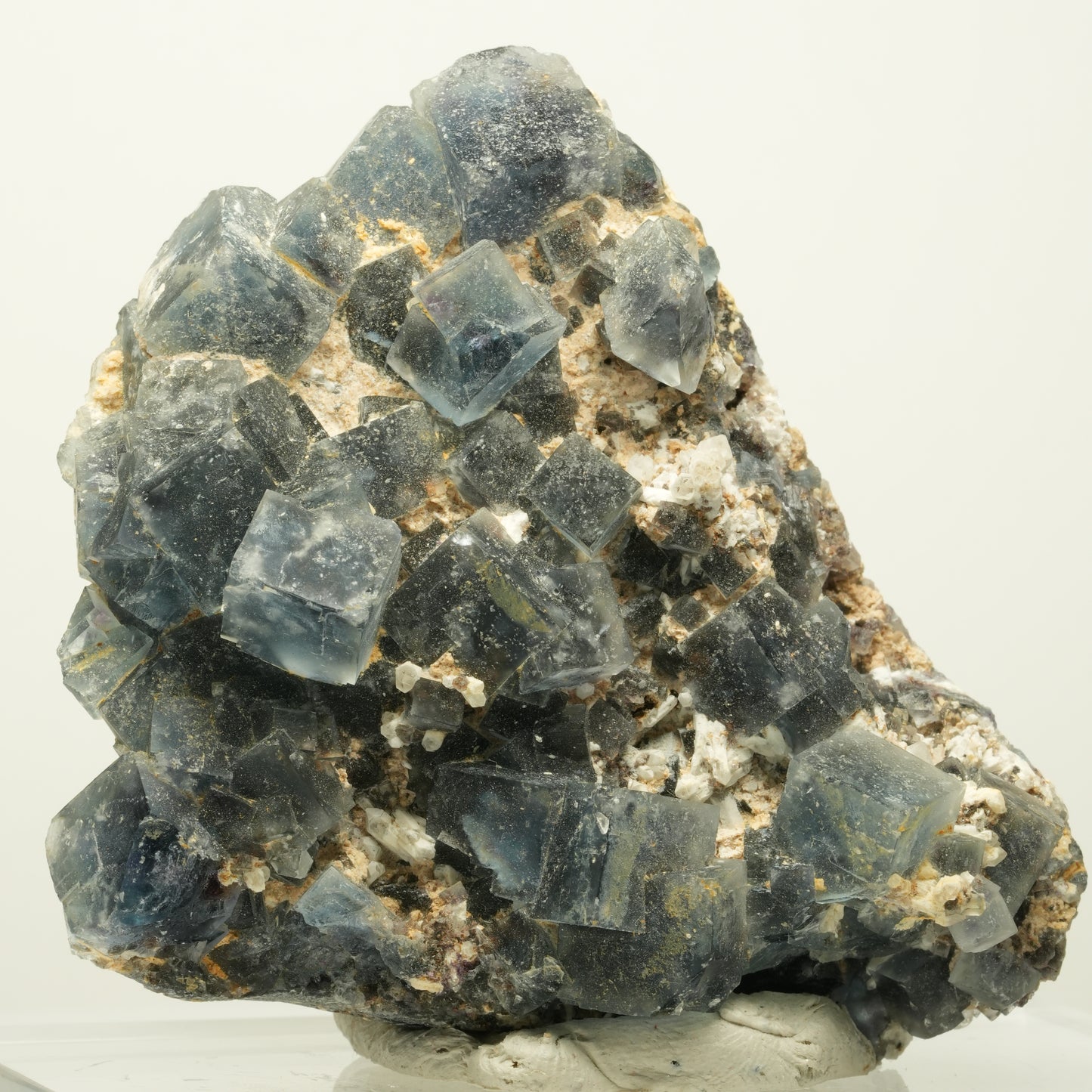 Seltene klare Phantom Fluorit Würfel, Quarz Stufe Okorusu, Namibia 72*66*25mm #13969