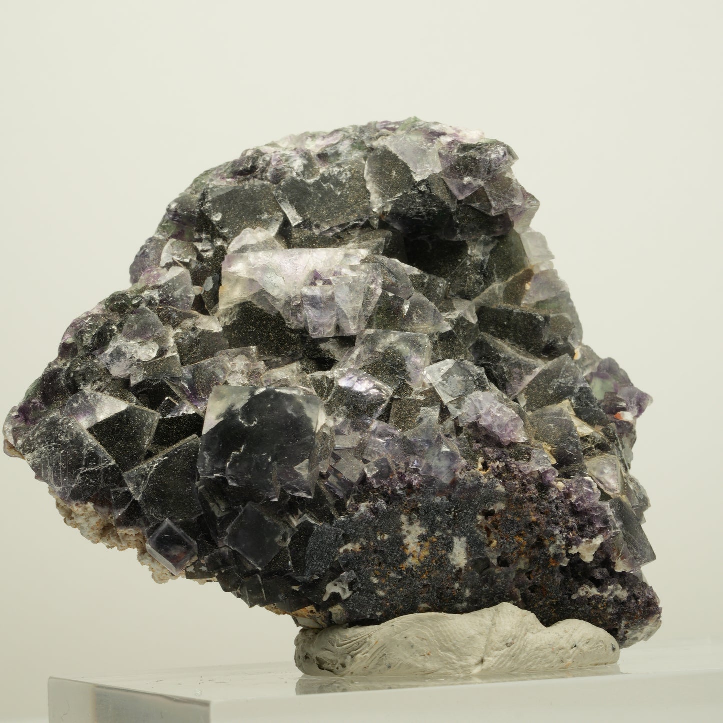 Seltene Phantom Fluorit Würfel Stufe, grün lila Okorusu, Namibia 69*60*30mm #13971