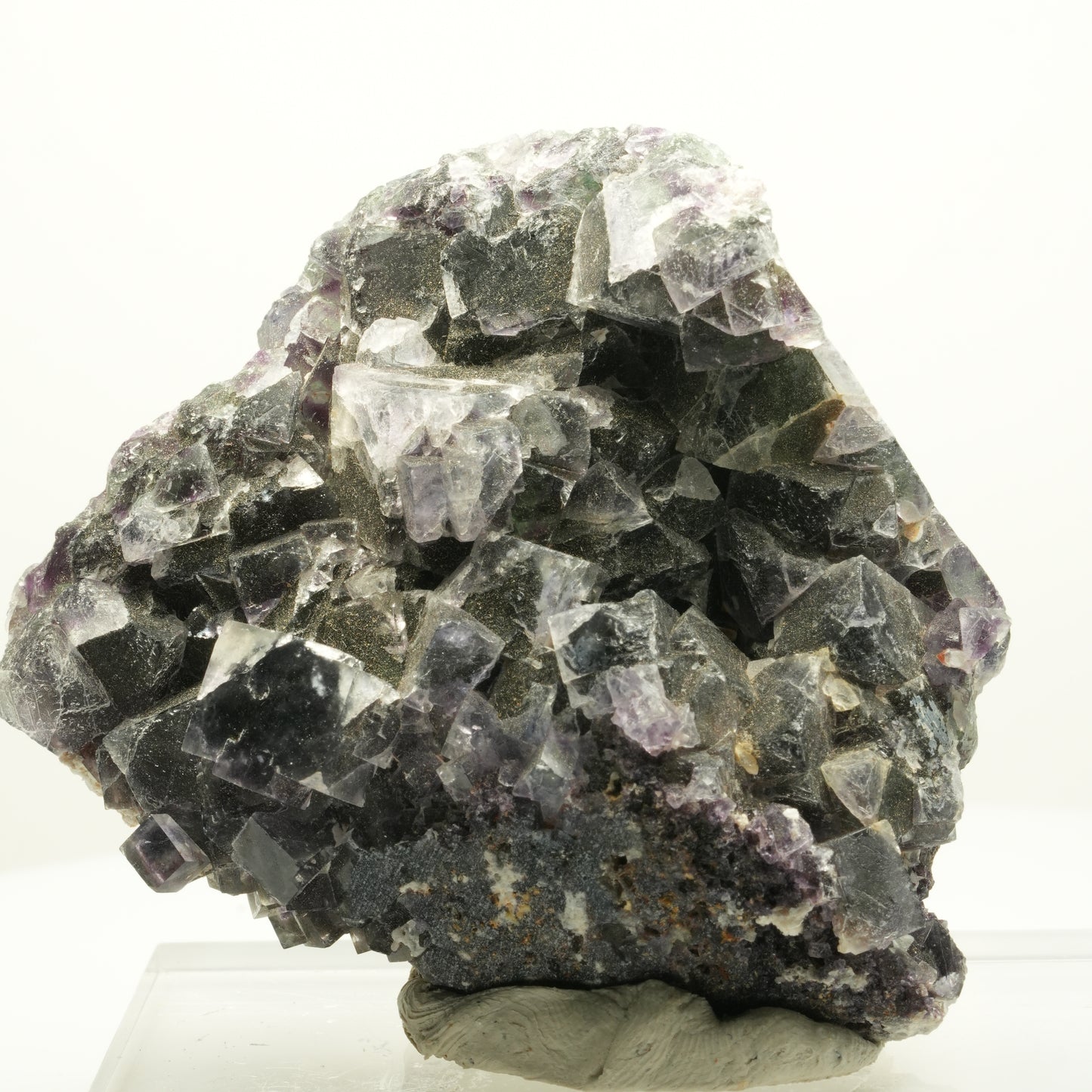 Seltene Phantom Fluorit Würfel Stufe, grün lila Okorusu, Namibia 69*60*30mm #13971