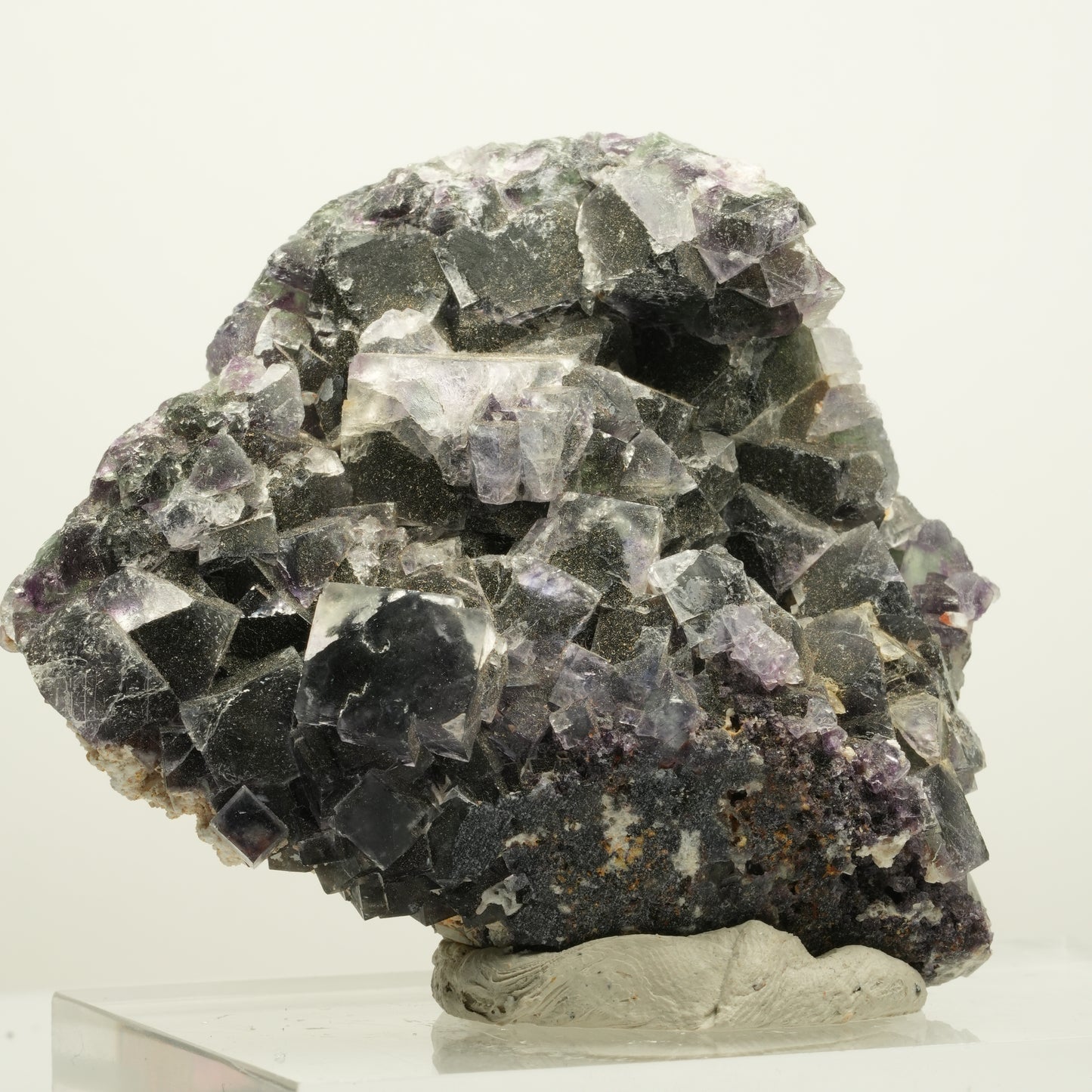 Seltene Phantom Fluorit Würfel Stufe, grün lila Okorusu, Namibia 69*60*30mm #13971