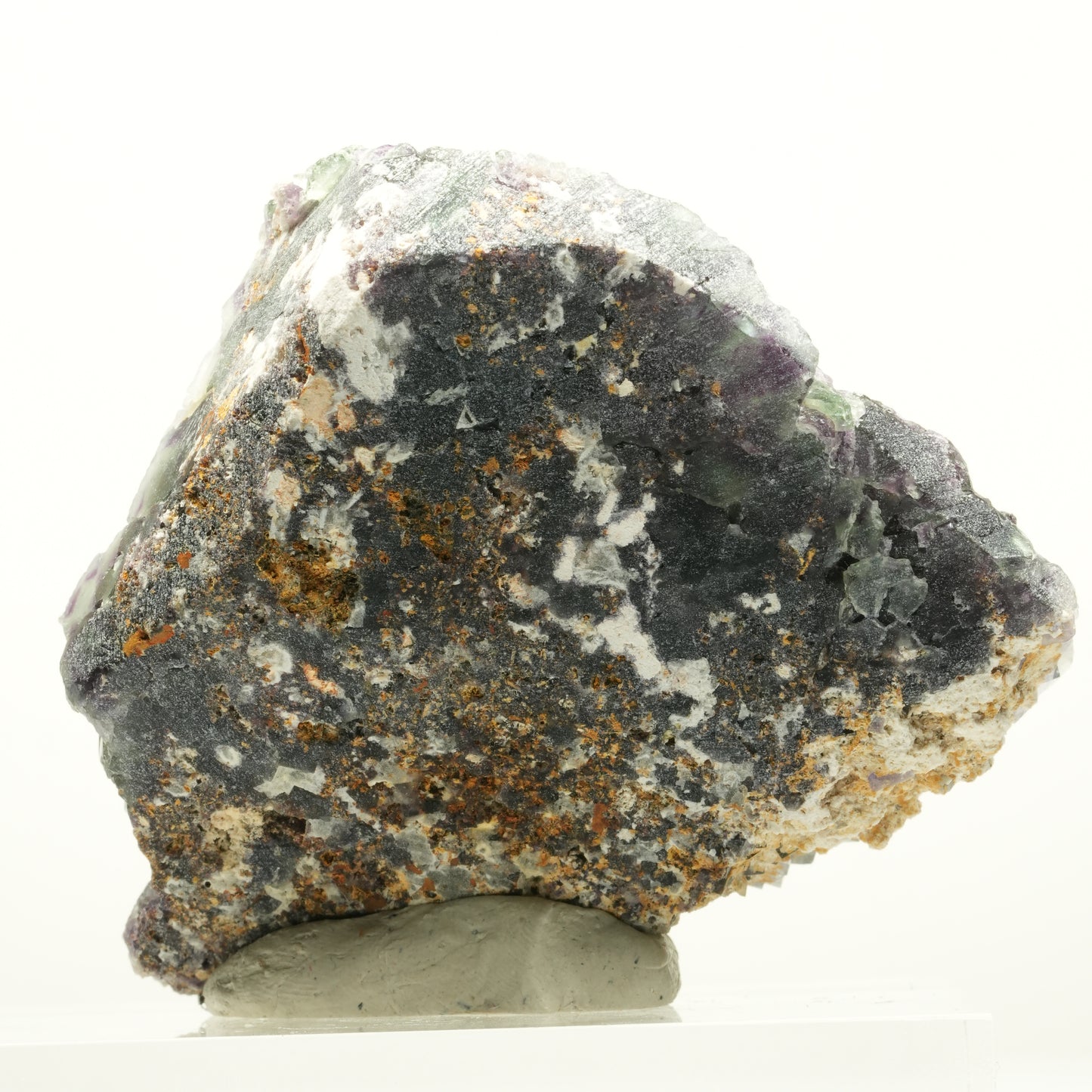 Seltene Phantom Fluorit Würfel Stufe, grün lila Okorusu, Namibia 69*60*30mm #13971