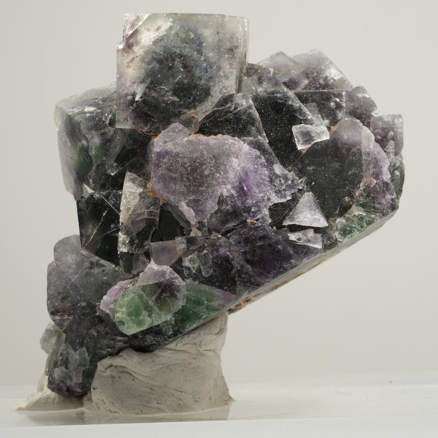 Seltene Phantom Fluorit Würfel Stufe, grün lila Okorusu, Namibia 64*43*29mm #13972