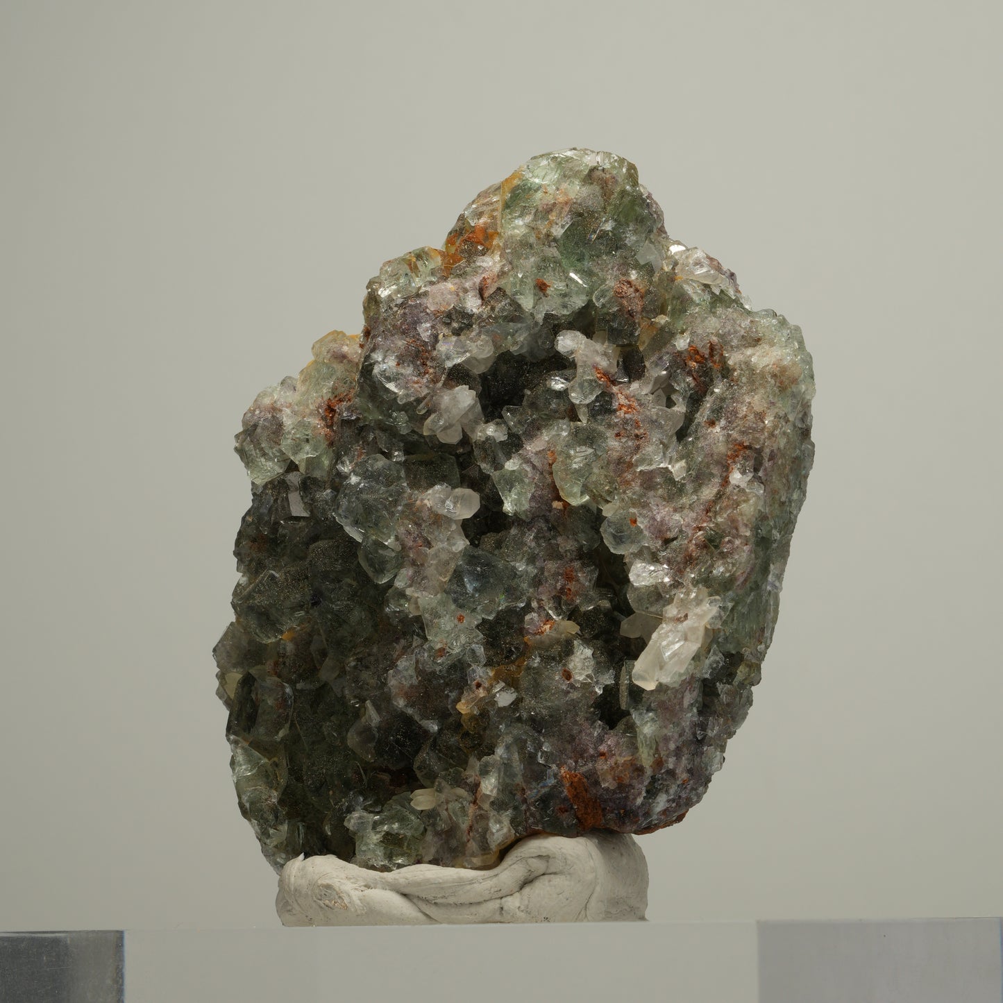 Seltene klare Phantom Fluorit Würfel, Quarz Stufe Okorusu, Namibia 67*50*18mm #13976