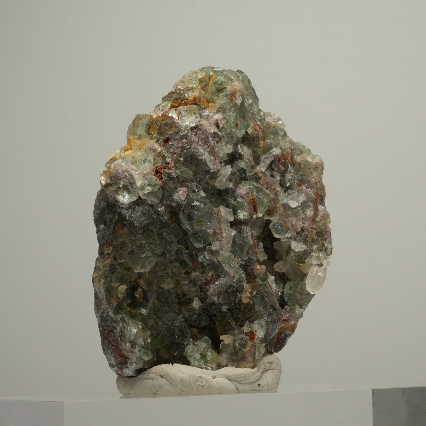 Seltene klare Phantom Fluorit Würfel, Quarz Stufe Okorusu, Namibia 67*50*18mm #13976