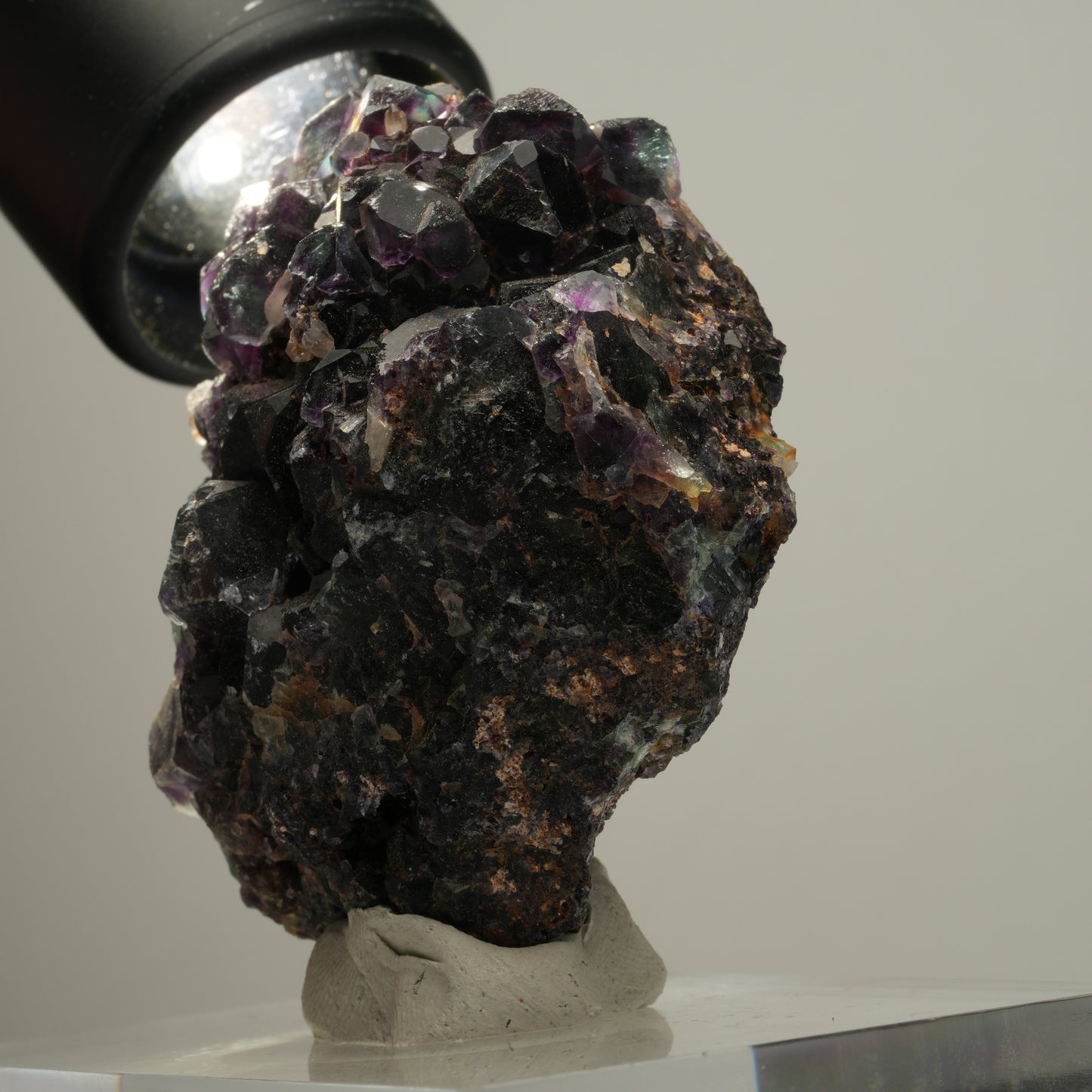 Seltene klare Phantom Fluorit Würfel, Quarz Stufe Okorusu, Namibia 59*53*34mm #13983